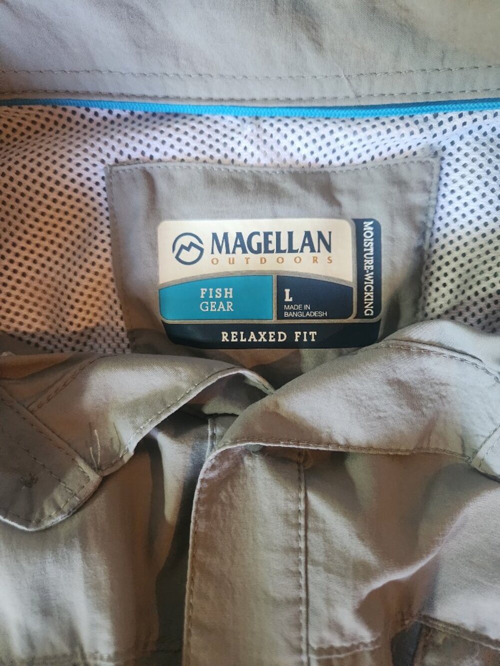 Magellan Fish Gear Men's L Relaxed Vented Fishing Shirt Gray